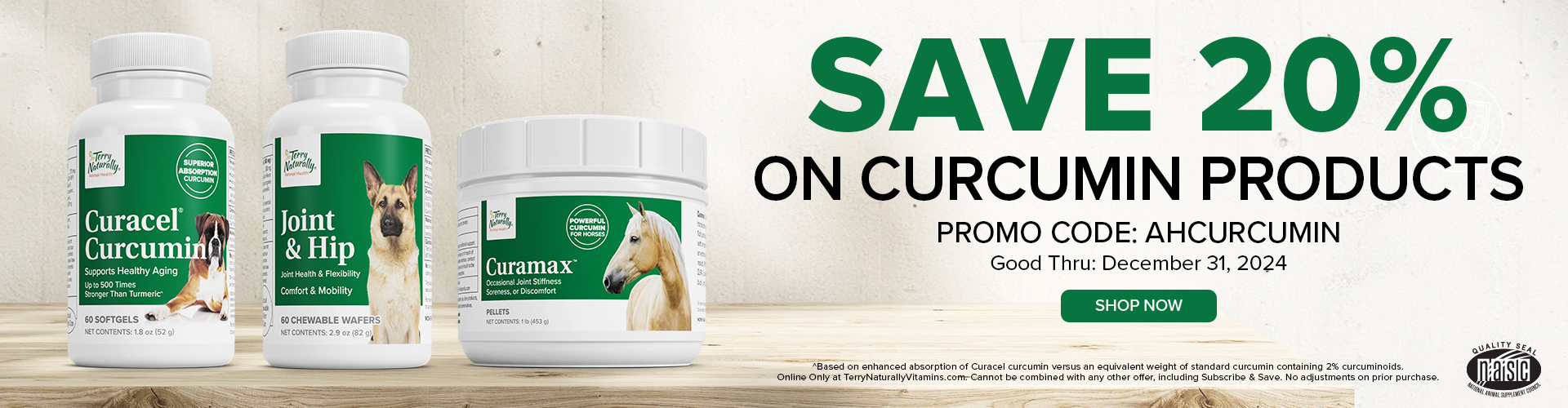 SAVE 20% on Curcumin Products • promo code: AHCURCUMIN • Good thru: December 31, 2024